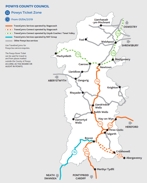 Powys Rover map