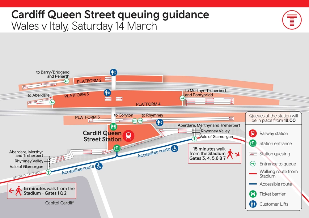 Cardiff Queen Street queuing guidance