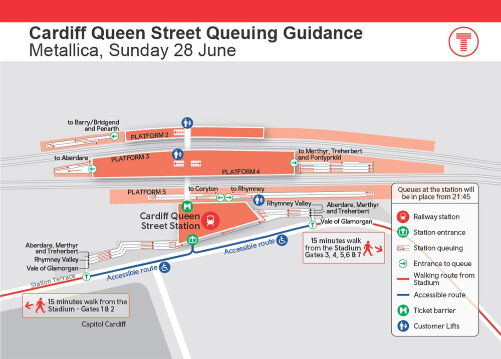 Cardiff Queen Street queuing guidance