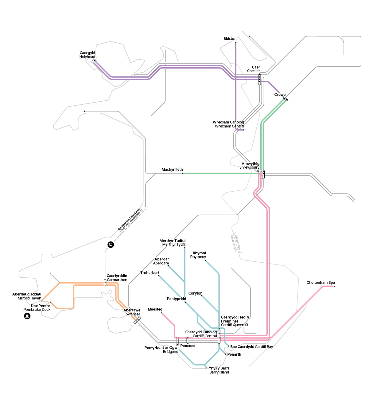 Timetable significant changes network map (June 2024)
