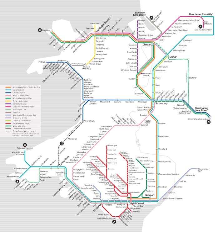 Wales Railway Map and Train Routes | Train Times | TfW