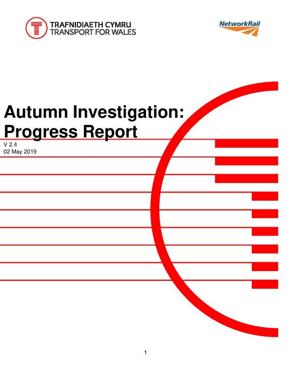 Autumn Investigation Progress Report