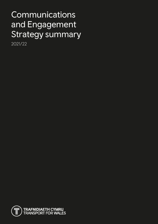 TfW Communications Strategy 2021 22