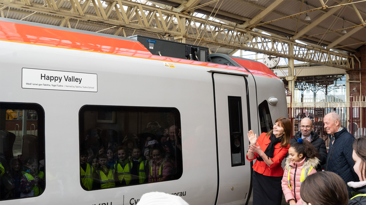 First new train being unveiled by Transport for Wales named ‘Happy Valley’