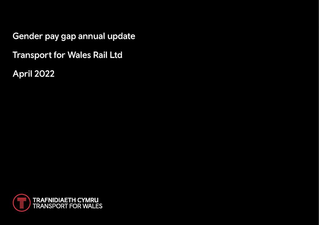 Gender pay gap annual update Transport for Wales Rail Ltd April 2022
