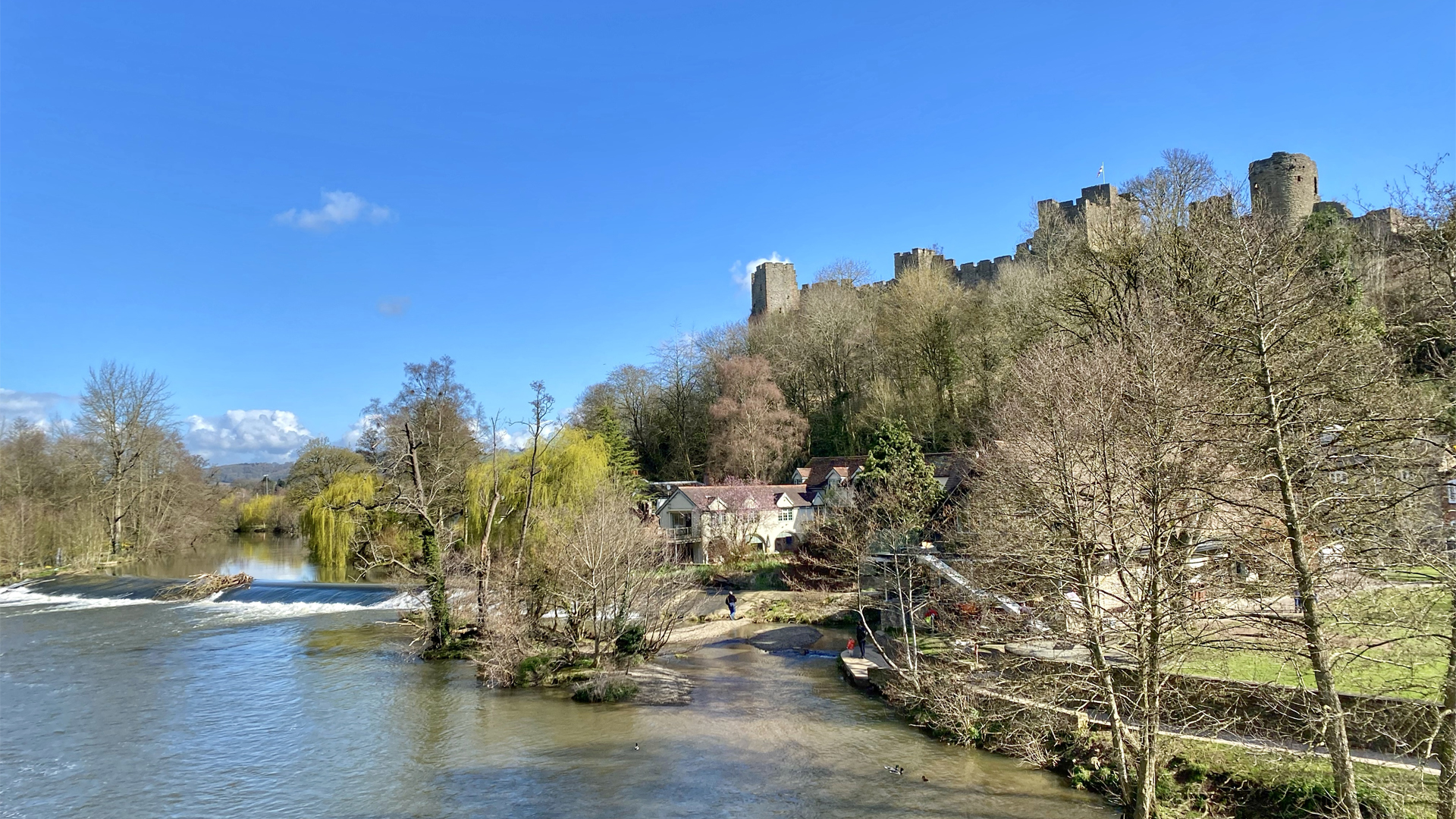 Ludlow castle on a sunny day