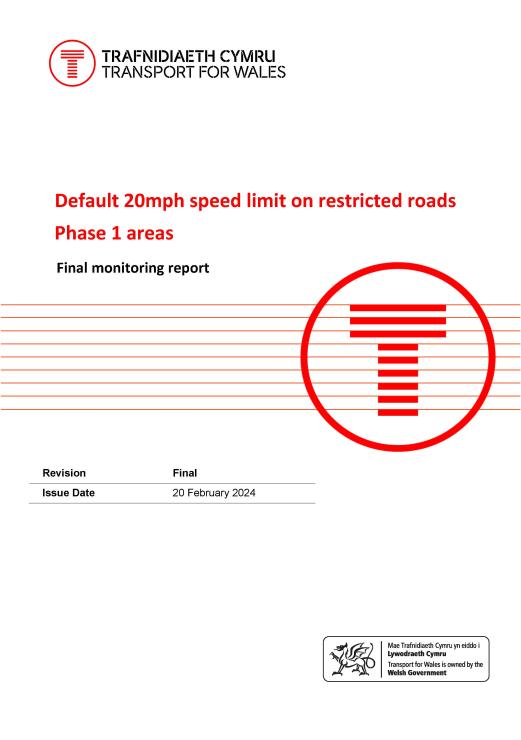 Default 20mph speed limit on restricted roads Phase 1 areas