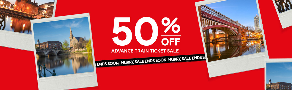 50% off Advance train ticket sale