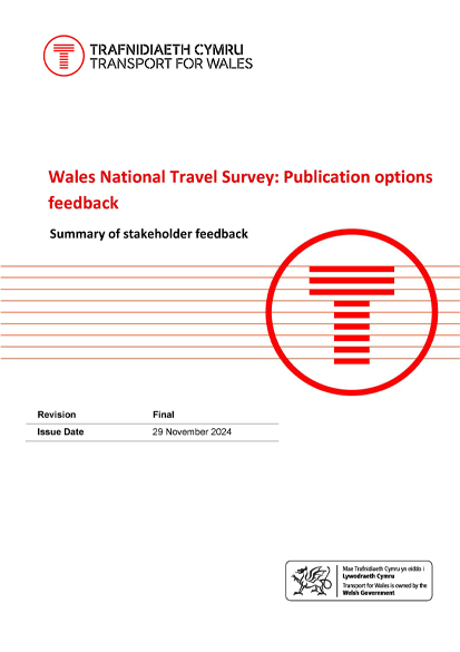 Wales National Travel Survey: Publication options feedback