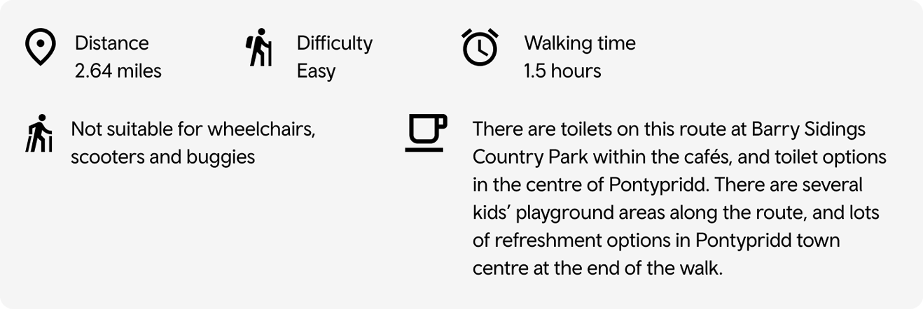 Trehafod to Pontypridd route information