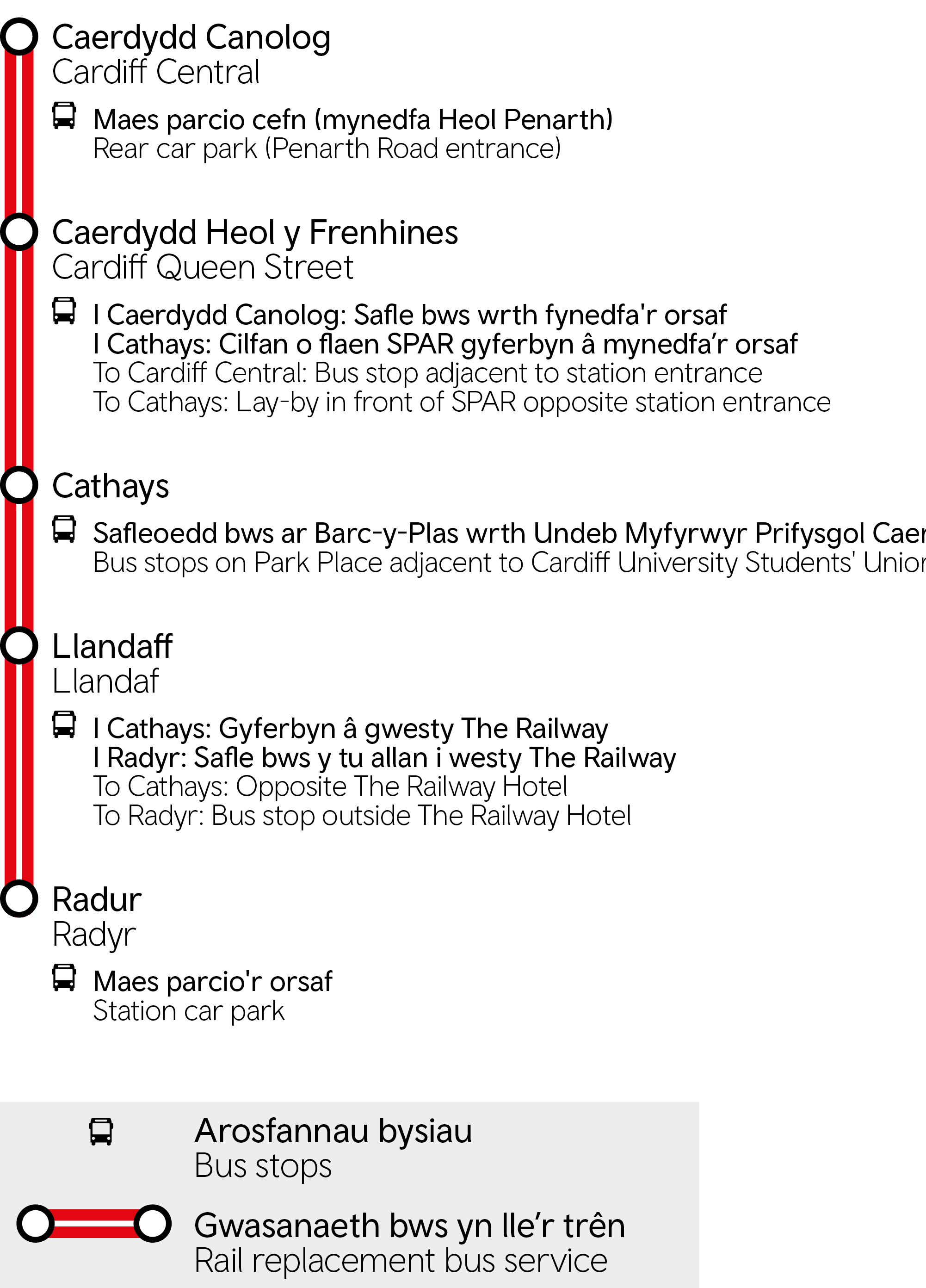 Cardiff Central - Radur map