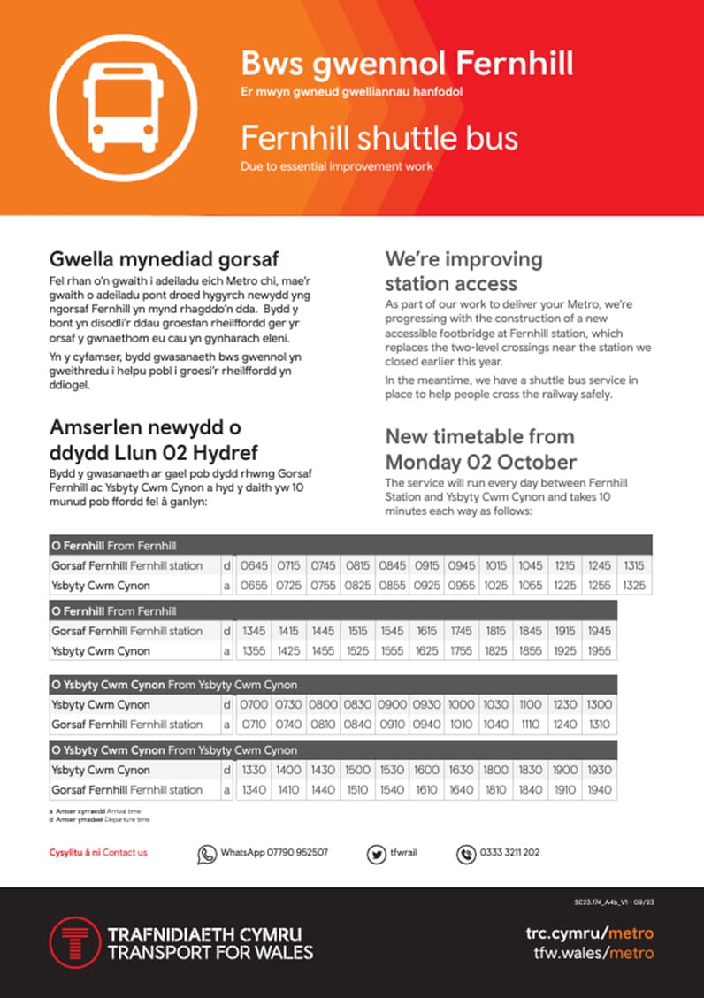 Fernhill shuttle bus poster