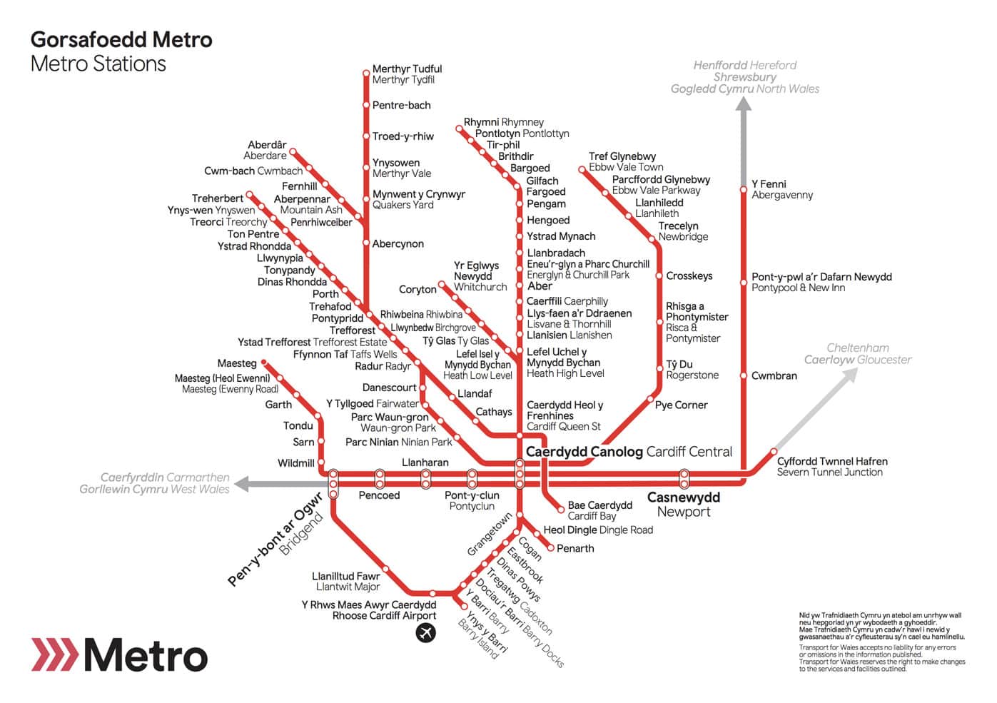 South Wales Metro map