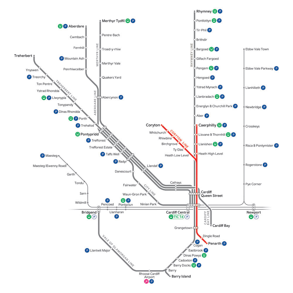 Valley lines map