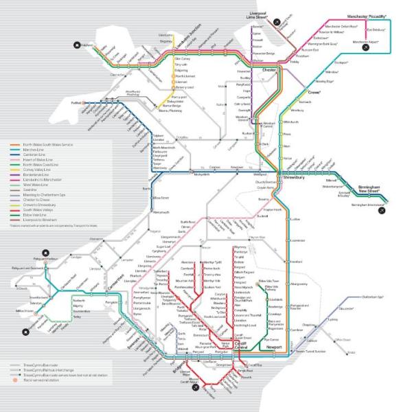 Train and bus routes